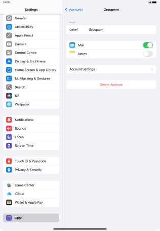 Press Account Settings.