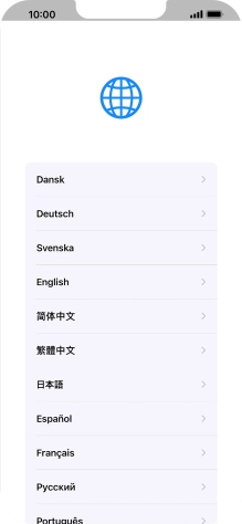 Press the required language.
