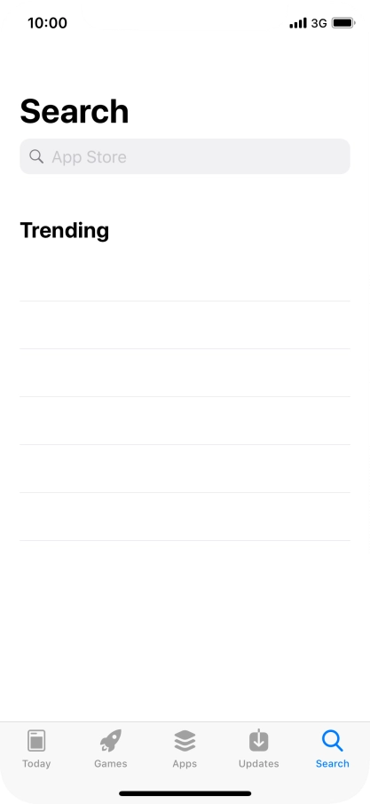 Press the search field and key in the name or subject of the required app.