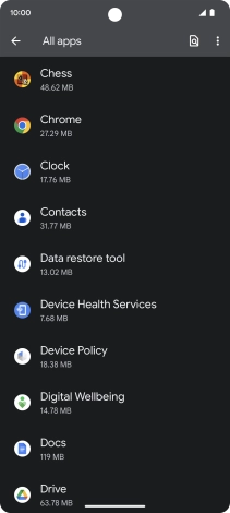 Press the required app.