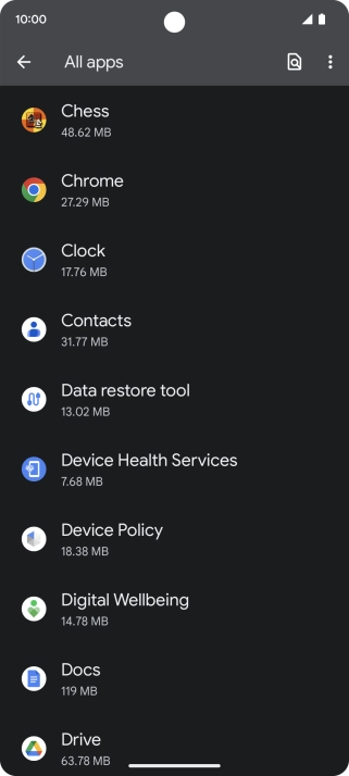 Press the required app.