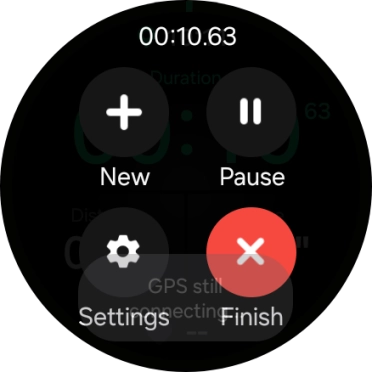 Press Finish to end an activity.