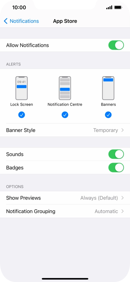 Press the indicator next to 