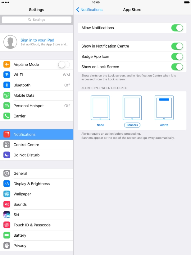 Press the indicator next to 