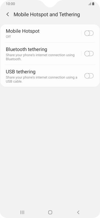 Press Mobile Hotspot.