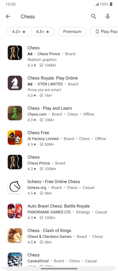 Press the required app.