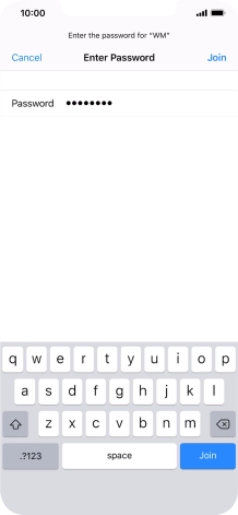 Key in the password for the Wi-Fi network and press Join.