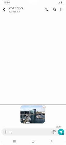 Press the send icon when you've finished your picture message.