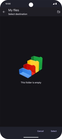To create a new folder, press the new folder icon and follow the instructions on the screen to create a new folder.