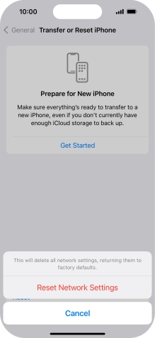 Press Reset Network Settings.