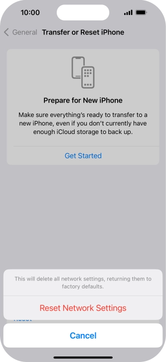 Press Reset Network Settings.