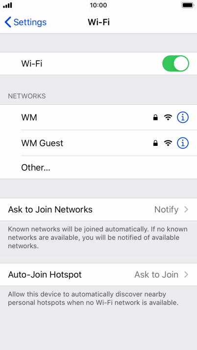 Press the required Wi-Fi network and key in the password for the Wi-Fi network.
