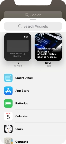Press the required widget.