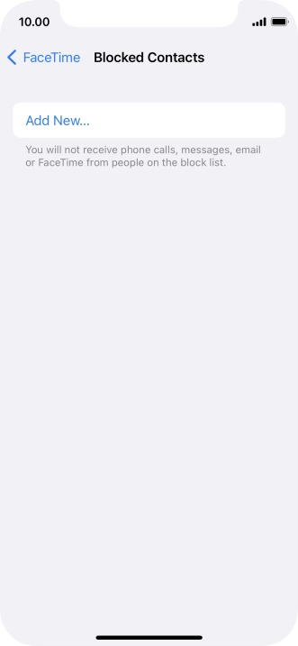 Press Add New... and follow the instructions on the screen to block a contact.