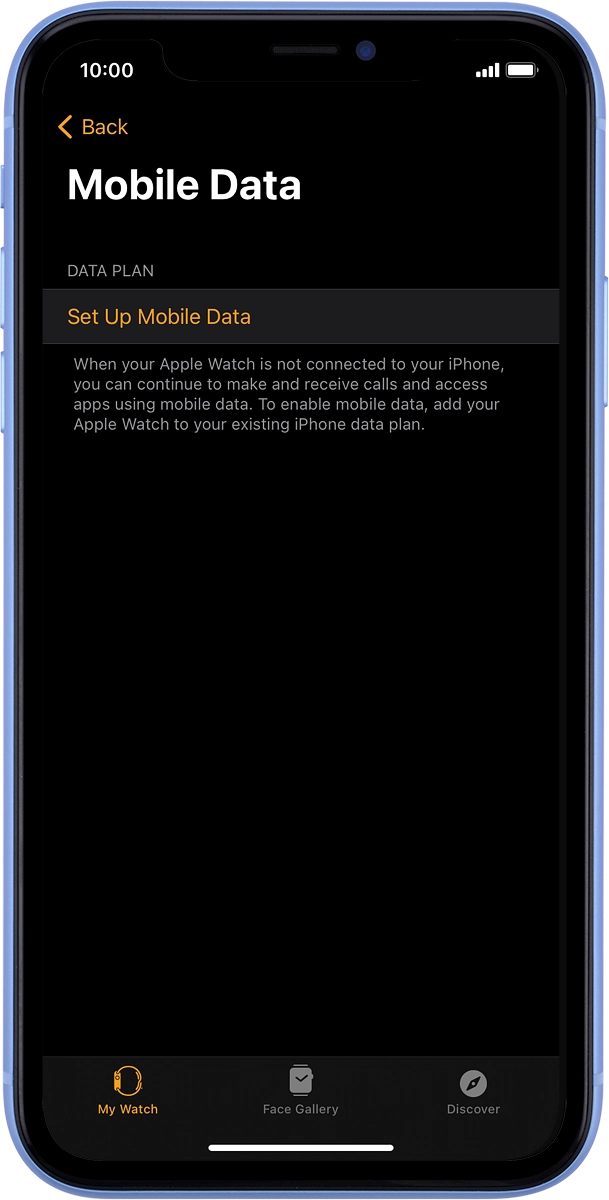 On your phone: Press Set Up Mobile Data and follow the instructions on the screen to set up mobile data.