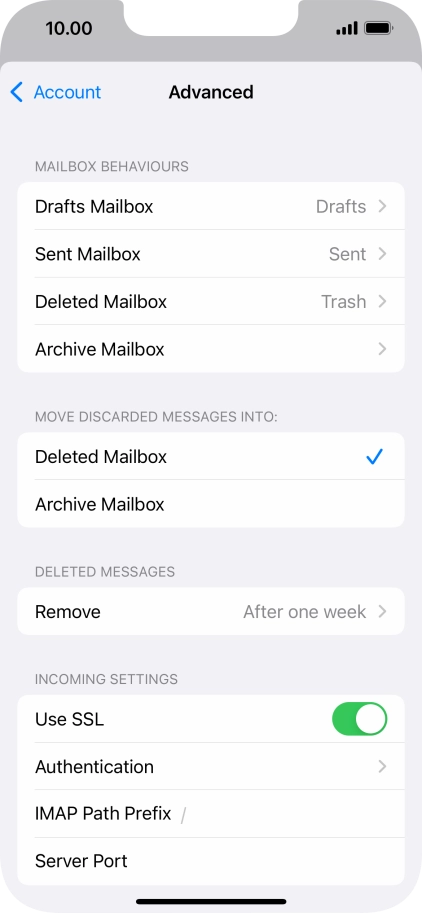 Press the indicator next to 