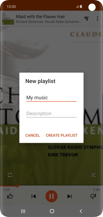 Key in a name for the playlist and press CREATE PLAYLIST.