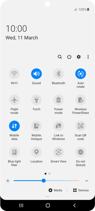 Press the settings icon.