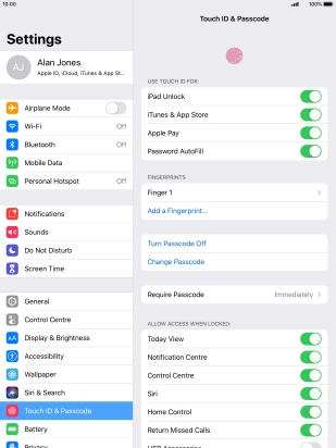 Press the indicator next to 