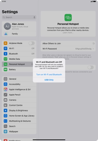 If Wi-Fi is turned off, press Turn on Wi-Fi and Bluetooth.