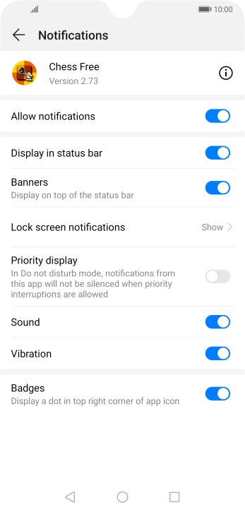 Press the indicator next to 