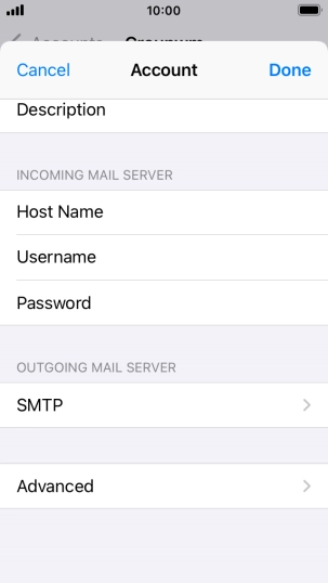 Press SMTP.