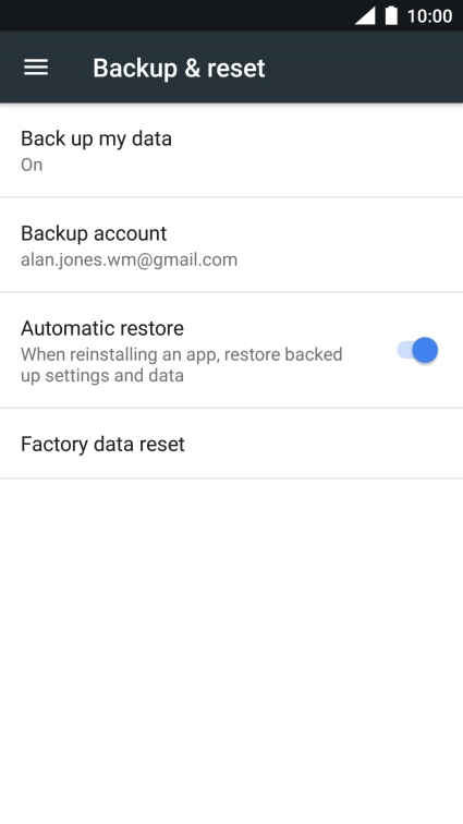 Press Factory data reset.