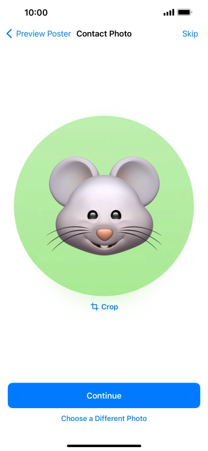 Follow the instructions on the screen to customise the selected picture and press Continue.