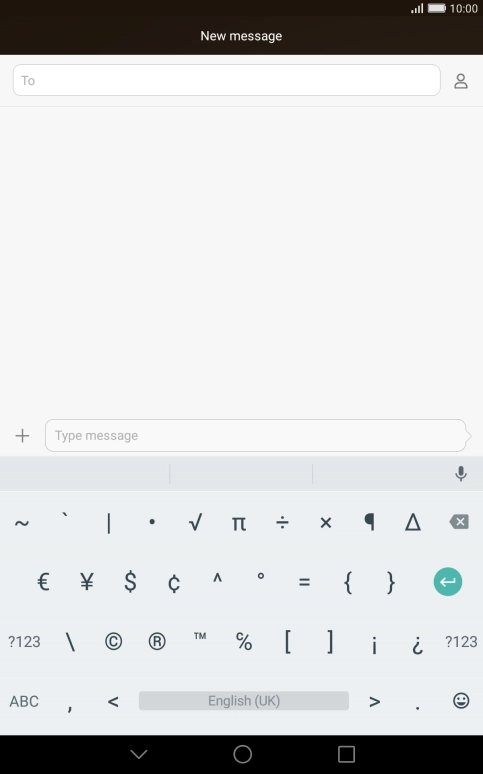 Press ABC to return to text input.