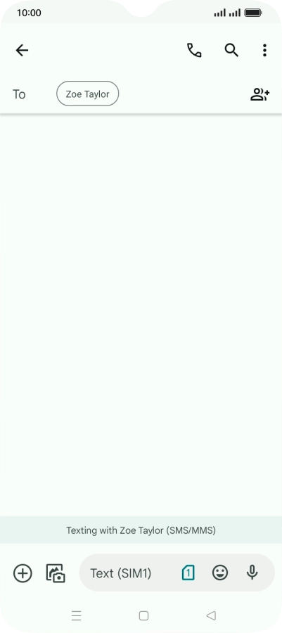 Press the text input field and write the text for your picture message.