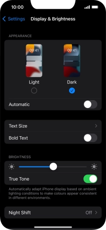 Press the indicator next to 