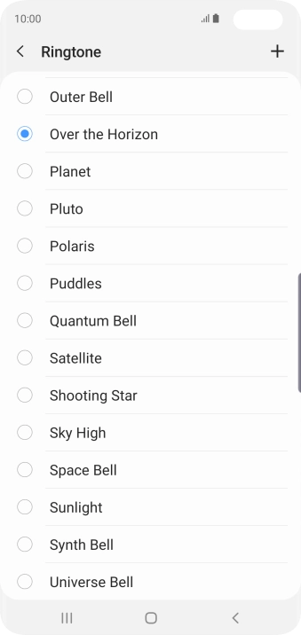 Press the add ring tone icon.