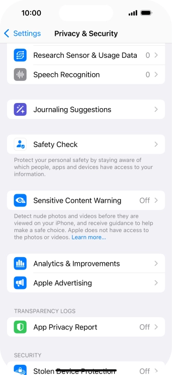 Press App Privacy Report.