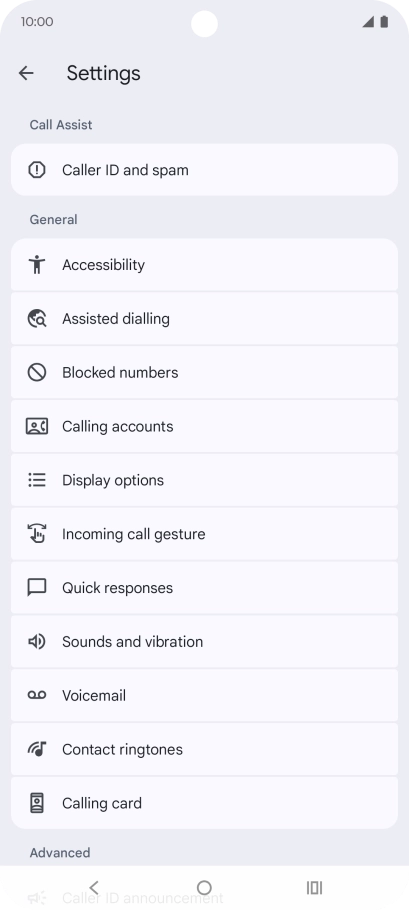 Press Calling accounts.