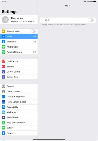 Press the indicator next to 