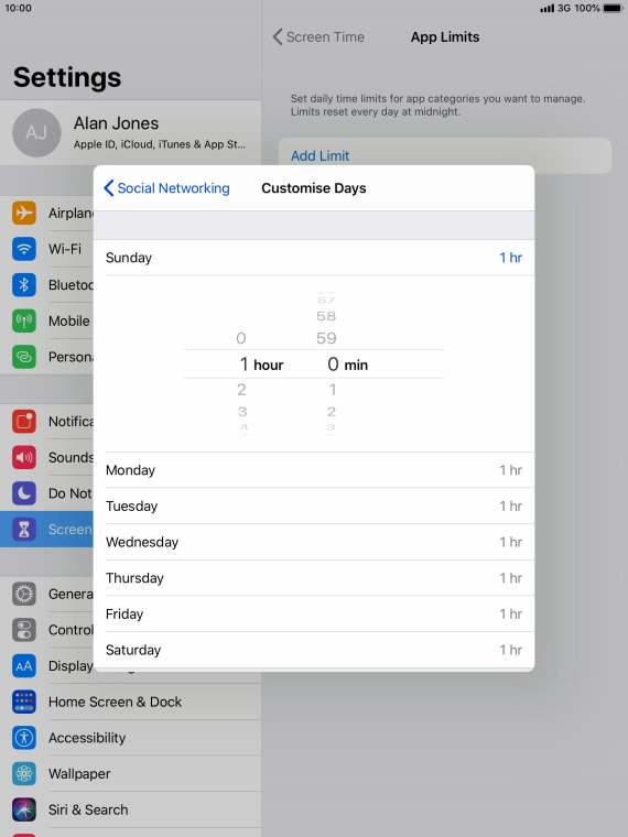 Select the required period.