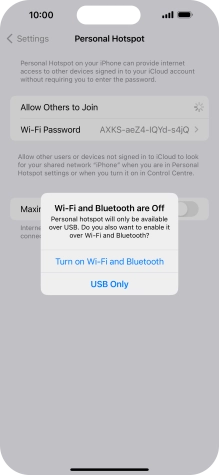 If Wi-Fi is turned off, press Turn on Wi-Fi and Bluetooth.