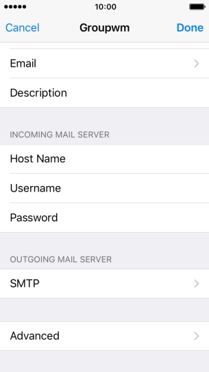 Press SMTP.