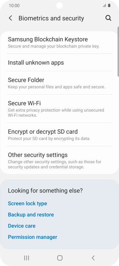Press Other security settings.