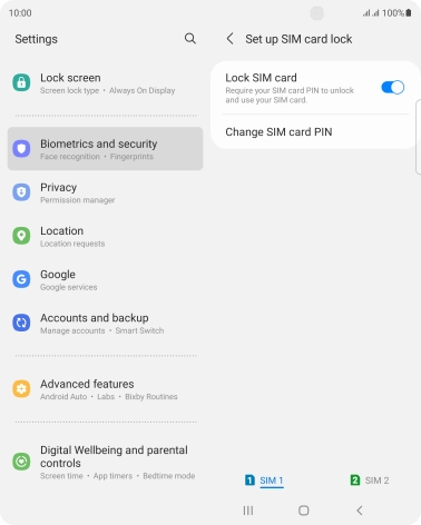 Press the indicator next to 