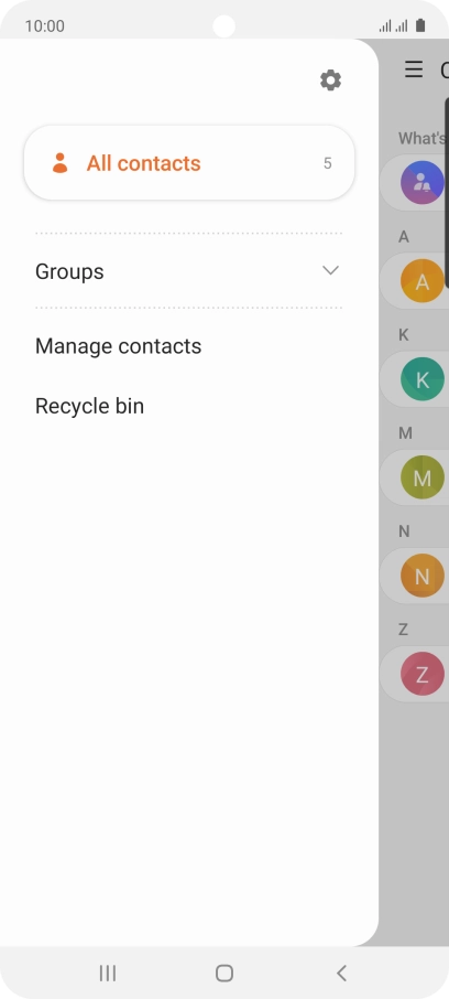 Press Manage contacts.