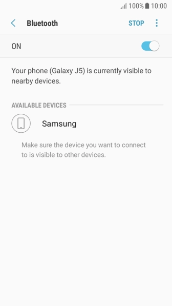 Press the required Bluetooth device and follow the instructions on the screen to pair the device with your phone.