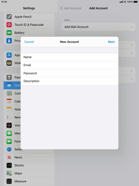 Press Description and key in the required name.