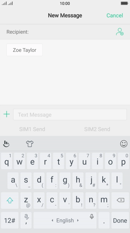 Press the field next to 