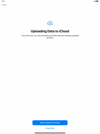Press the required setting.