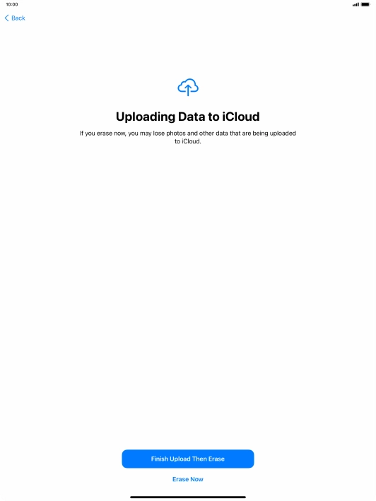Press the required setting.