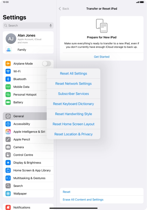 Press Reset All Settings.