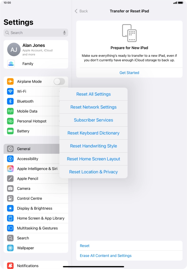 Press Reset All Settings.