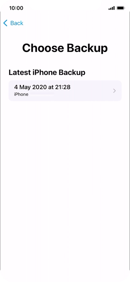 Press the required backup and your phone restores the content of the selected backup. Subsequently, follow the instructions on the screen to set up your phone and prepare it for use.