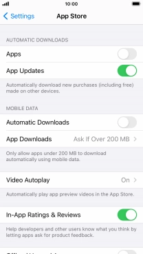 Press the indicators next to the required content types to turn the function on or off.